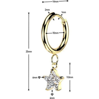 star zirconia dangles 1 pair, 3 s pairs