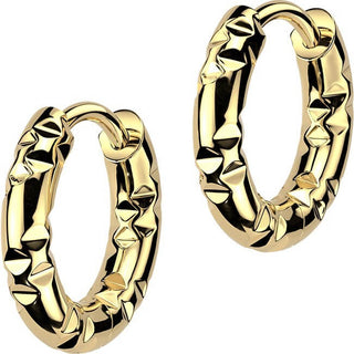 Earring hammered facets 1 pair