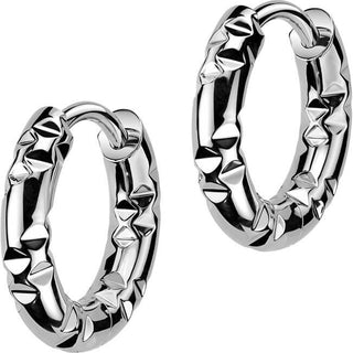 Earring hammered facets 1 pair