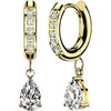 Earring cubic zirconia with teardrop dangle 1 pair
