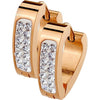 Earring 316L Clear Crystal Paved Triangle Shape Hoop Huggie Earrings 1 Pair Clicker