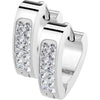 Earring 316L Clear Crystal Paved Triangle Shape Hoop Huggie Earrings 1 Pair Clicker
