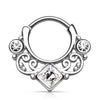 Septum Piercing Clicker Quadrat Zirkonia Silber Clicker