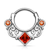 Septum Piercing Clicker Quadrat Zirkonia Silber Clicker
