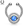 Fake Nasenpiercing Septum Opal Rund Silber Biegbar