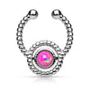 Fake Nasenpiercing Septum Opal Rund Silber Biegbar