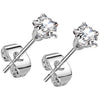 Stud Earring prong setting zirconia