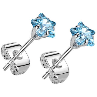 Stud Earring prong setting zirconia