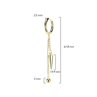 Ohrring Kette Stachel beweglich Clicker
