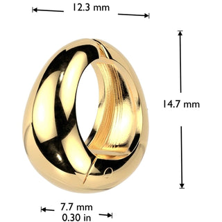 Earcuff wide oval non-piercing clip