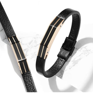 Armband Schwarz Roségold Magnet