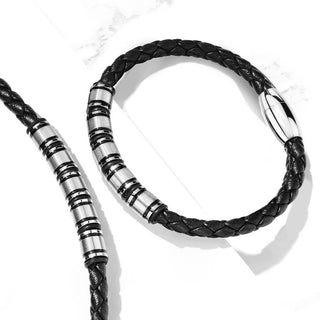 Armband Schwarz Silber Magnet
