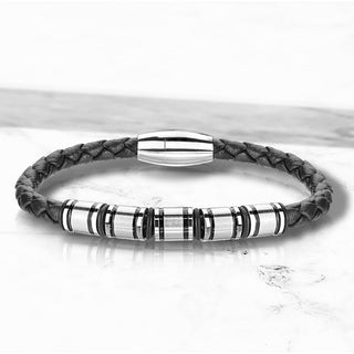 Armband Schwarz Silber Magnet