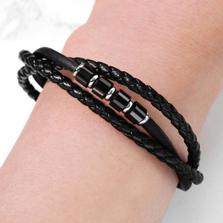 Armband Schwarz Geflochten Magnet