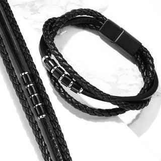 Armband Schwarz Geflochten Magnet