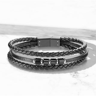 Armband Schwarz Geflochten Magnet