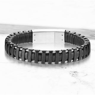 Armband Schwarz Silber Magnet