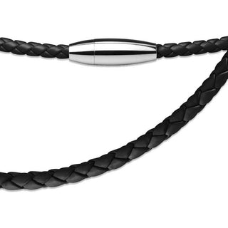 Halskette Schwarz Geflochten Magnet