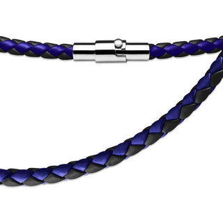 Halskette Schwarz Blau Geflochten Magnet