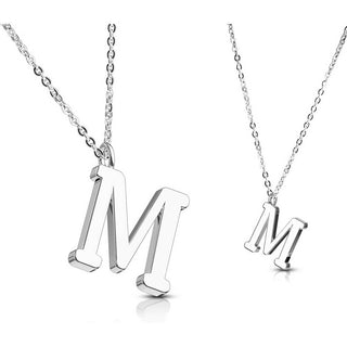 Necklace 316L Pendant with Chain Alphabet Initial