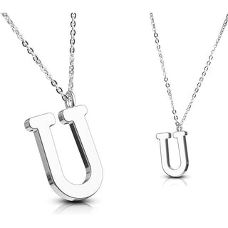 Necklace 316L Pendant with Chain Alphabet Initial