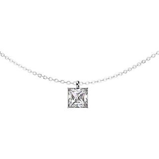 Halskette Kette Quadrat Zirkonia Zargenfassung