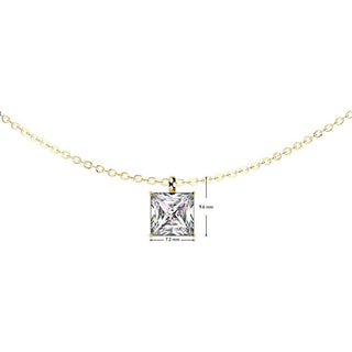 Halskette Kette Quadrat Zirkonia Zargenfassung