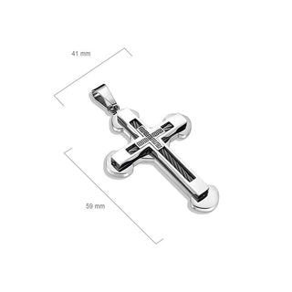 Anhänger Doppel Kreuz Silber