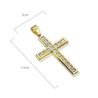 Anhänger Kreuz Zirkonia Gold