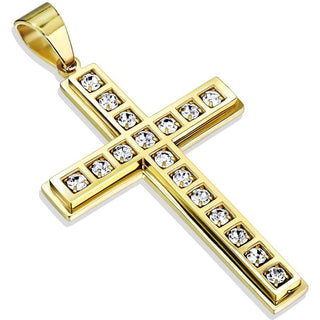 Anhänger Kreuz Zirkonia Gold