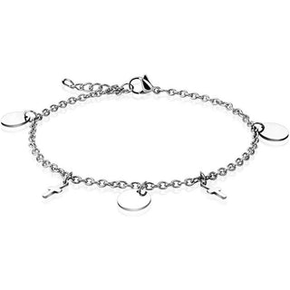 Armband Kreuz Rundes Plätchen Silber