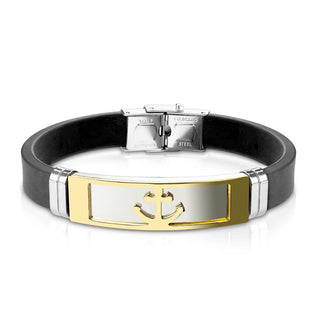 Armband Schwarz Anker