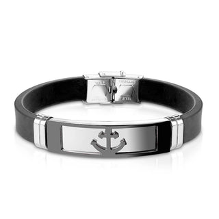 Armband Schwarz Anker