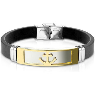 Armband Schwarz Anker