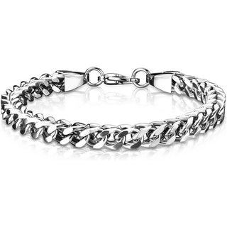 Armband Set Quadrat Kette Silber