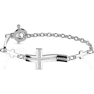 Armband Kette Kreuz Silber