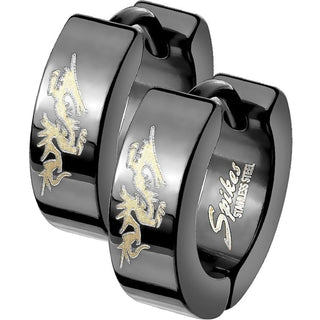 Earring Dragon Tribal Black Clicker