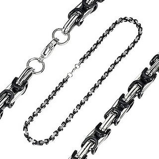 Halskette Kette Schwarz Silber