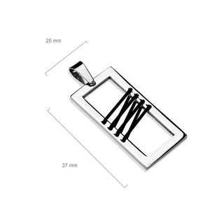 Anhänger Viereck Lederband Silber