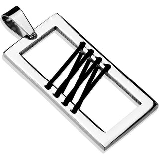 Anhänger Viereck Lederband Silber
