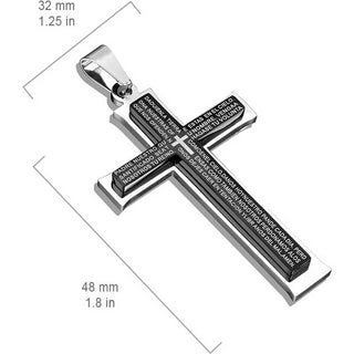 Anhänger Kreuz Vaterunser Silber Schwarz