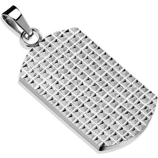 Anhänger Hundemarke Pyramiden Silber