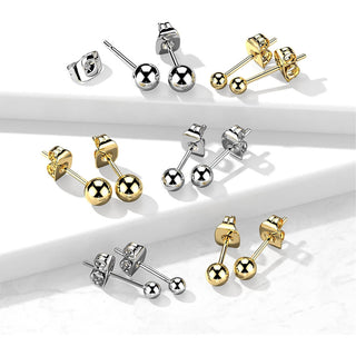 Titanium Stud Earring Titan Earring Studs Basic Ball 1 Pair