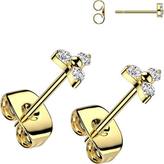 Titanium Stud Earring Trinity zirconia