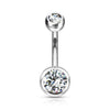 Titan Bauchnabelpiercing Zirkonia Rund