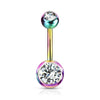 Titan Bauchnabelpiercing Zirkonia Rund