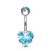 Titan Bauchnabelpiercing Herz Zirkonia