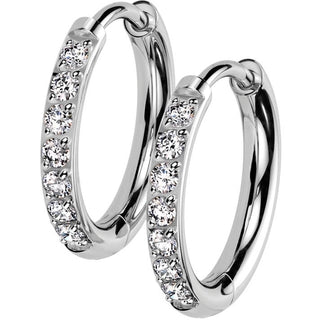 Titanium Earring zirconia Clicker