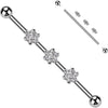 Titanium Industrial Barbell 3 Flower attachments Zirconia Internally Threaded