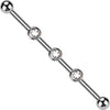 Titan Industrial Barbell 3 Zirkonia Opal Natursteine Zargenfassung Innengewinde